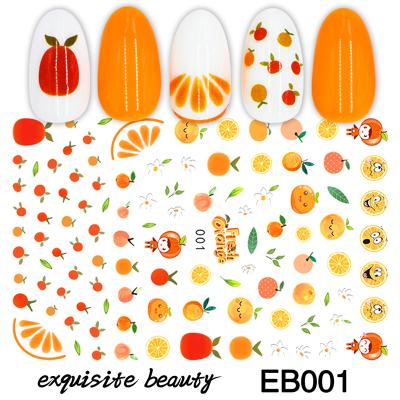 China 3d fruit zb plastic designers gel polish nail art stencil decal sticker luxury for kids for sale