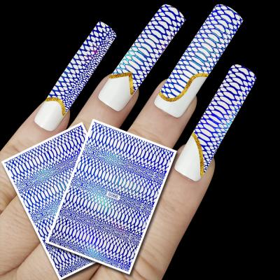 China Newest Design DIY Nail Art Self Adhesive Snake Stripe Leopard Nail Art Sticker Animal Decals for sale