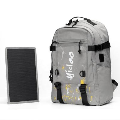 China With USB Solar Powered Backpack With 10 Watt Solar Charger Battery Phone Power Charger Charging Backpack for sale