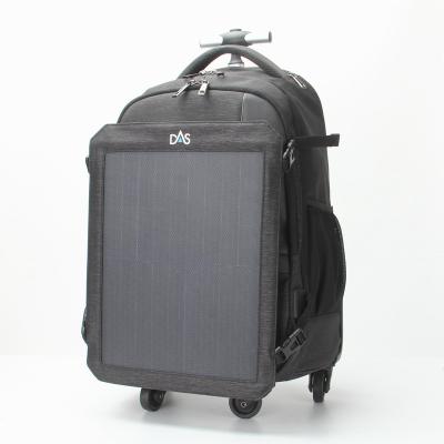 China Removable Solar Panel Business Luggage Bag Hand Trolley Luggage With 20W Solar Power Large Capacity Other Backpacks for sale