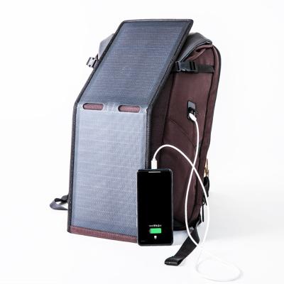 China OEM Solar Panel Backpack Solar Battery Charger Solar Charging Powered Backpack With 20W Solar Panel for sale