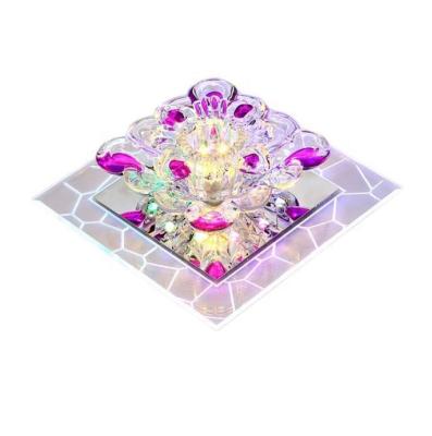 China Surface Mounted Modern Hallway Square Aisle 5w Crystal Ceiling Light for sale