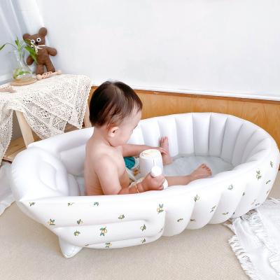 China Hot Selling Portable Newborn Baby Tub Inflatable Foldable Baby Tub Portable Newborn Air Bathing Pool for sale