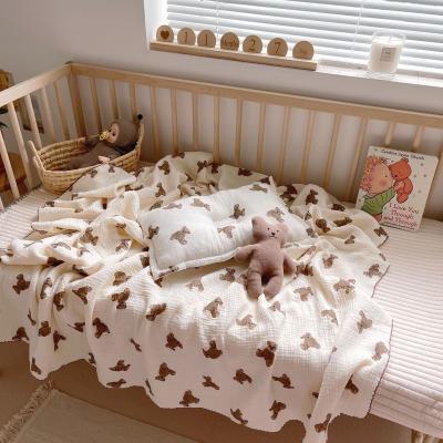 China Design Baby Care Pillow Newborn Infant Sleep Support Cartoon Concave Bear Printed Cartoon Shaping Cushion To Prevent Flat Head for sale