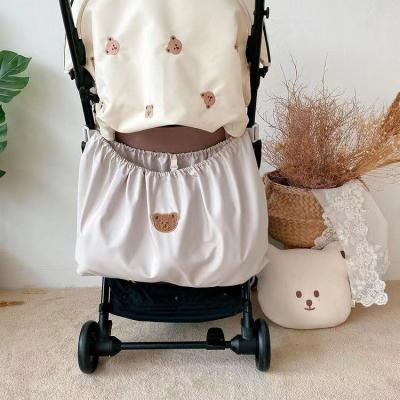 China Single Pack Stroller Bag Bear Embroidered Diaper Bags Pram Organizer Portable Nursing Bag Crib Storage Accessories for sale