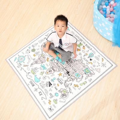 China 120*120CM Place World Map Washable Kids Play Mat Baby Activities Child Mat Waterproof Baby Floor Mat Crawling Home Decor for sale