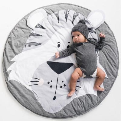 China Toy Factory direct custom soft animal playmat for infant baby round playmat tiger playmat for sale