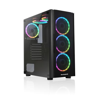 China With Fan New Arrival Atx/Matx/Mini Itx Desktop Computer Modern PC Glass Casing for sale