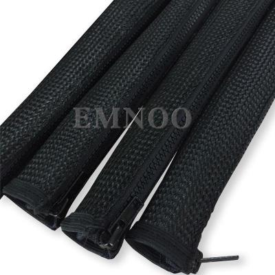 China Wholesale Flexible Adjustable Braided Cable Protecion Sleeving With Zipper Cable Management Sleeve for sale