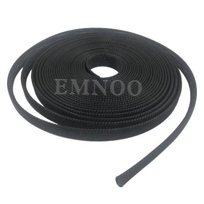 China Excellent Flexibility PET Black 10m Flame Resistant Expandable Cable Sleeve for sale