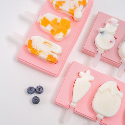 China 100% DIY Silicone Food Grade Silicone Ice Cube Mold Eco-friendly Custom Popsicle Tray Molds For Ice Cream for sale