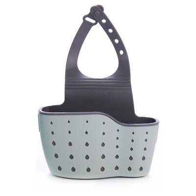 China Hanging Plastic Sponge Rack Kitchen Sink Drain Basket Basket Sponge Holder Plastic Hanging Racks for sale