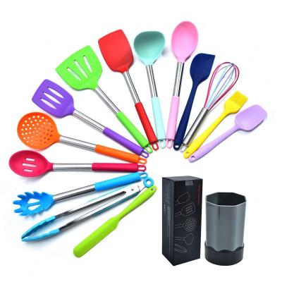 China Minimalist 15 Pieces Modern Classic Traditional Stainless Steel Silicone Cooking Tools Kitchenware Accessories for sale