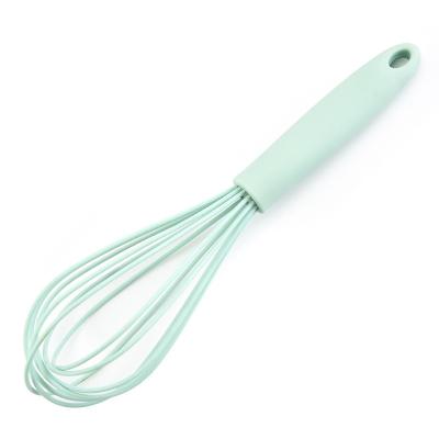 China Stocked 10/12 Inch Handle Silicone Egg Beater Kitchen Accessories Egg Beater Mixer Tools Eco-Friendly Beat for sale