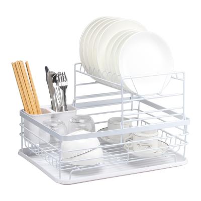 China 2 Layers Metal Minimalist Dish Rack Dish Rack Rack Kitchen Storage Dish Rack Drying Rack for sale