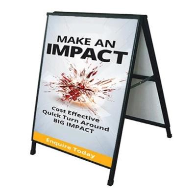 China Indoor Outdoor Advertising Promotion Sidewalk Sign Display Advertising Aluminum Folding Metal / Double Sided A Frame for sale