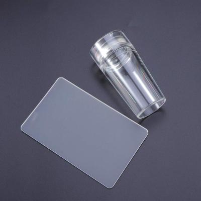 China Popular 3D Nail Art DIY Nail Art Tools Transparent Silicone Soft Nail Stamp for Nice Handmade DIY Nails for sale