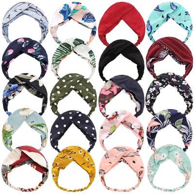 China 2022 Fashion Shape Cross Bow Hair Bands For Women Head Cloth Cloth Band for sale