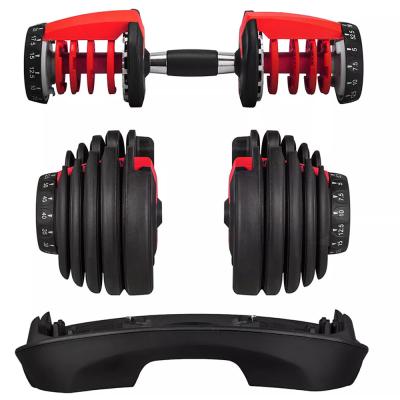 China Home Use Durable Using Low Price Gym 24kg Black Steel Fitness Dumbbell Adjustable Dumbbell Weight Set for sale