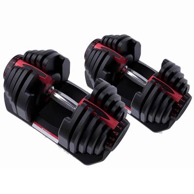 China Home Use Dumbbell Fitness Dial Adjustable Dumbbell With Handle And Weight Plate For Home Gym Set for sale