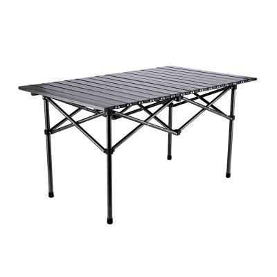 China PANEL Steel Frame Solid HDPE Table Top Part Dining Rental Plastic Folding Outdoor Table for sale