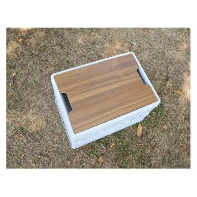 China Hot Sale Large Capacity Folding Wooden Box Cover Garden Container For Outdoor Patio Garage Storage Tools White Box for sale