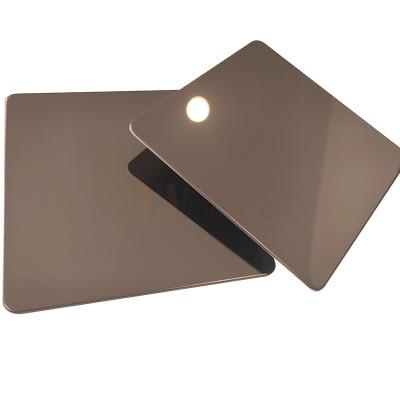 China Antique 316l Super Mirror Stainless Steel Sheet Bronze Color With SS 201 304 316 Grade for sale