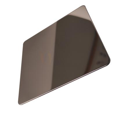 China Mirror Finished Brown Color AISI 201 304 316 Stainless Steel Metal Sheet for sale