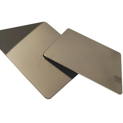 China AISI 201 304 316 Champagne Gold Stainless Steel Sheet met Super Spiegel eindigt Te koop