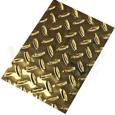 Cina Piatto di scivolo di Diamond Embossed Stainless Steel Sheet del grano del riso anti con colore di titanio dell'oro in vendita