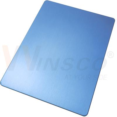 Cina 0.4-3 mm Spessore Blu Colore Matto Inoss Metal Sheet 201 Grade Placca in acciaio inossidabile Hairline No.4 Finish in vendita