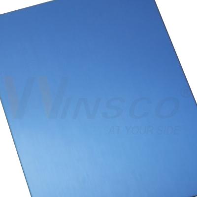 Cina AISI 201 Linea di capelli lamiera in acciaio inossidabile Blu PVD colore decorativo Inox n. 4 Piastra spazzolata in vendita