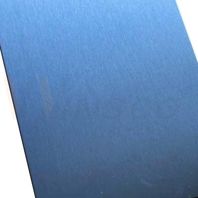 China Brushed Finish SUS 201 Inox Plate Customized Thick Blue Satin Matte Stainless Steel PVD Coated Sheet for sale