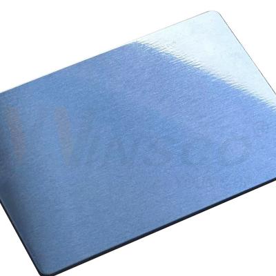 China Matte Hairline Stainless Steel Sheet SUS 316 316L 5ftx10ft Sapphire Blue Brushed Inox Plate for sale