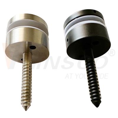 China Hairline Black Satin M10 Advertising Screw AISI 304 316 Stainless Steel Standoff Pin Glass Adaptor Fit For 8mm-12mm 24mm Te koop