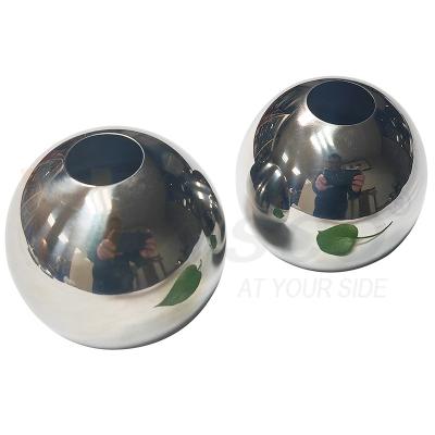 China AISI 201 304 SS Handrail Decoration Fittings 51mm 60mm Diameter Stainless Steel Hollow Ball For 19mm Round Pipe Te koop