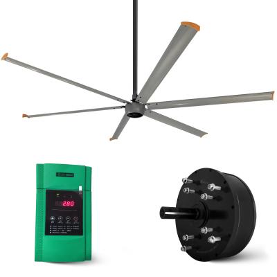 China Low Noise 3 Phase Fan Motor for Dairy Farm 12ft 10ft 8ft High Volume Large Ceiling Fan for sale