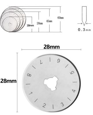 China SKS-7 28mm Rotary Fabric/Carpet/Leather/Fur/Paper Cutter Blade Replacement Blade for sale