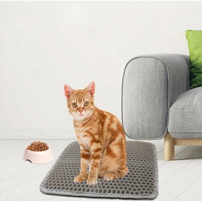 China Sustainable Cat Mat EVA Double-Layer Waterproof Pet Trapper Cat Litter Pad for sale