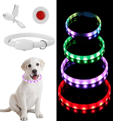 China Lights Led Rechargeable Dog Collar Light Up Dog Collar Pet Collars for sale