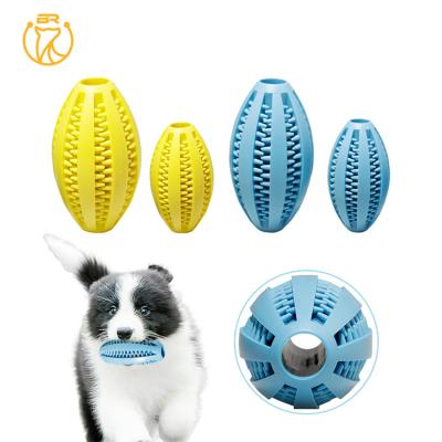 China Toy Balls Durable Rubber Non Bite Pet Treat Driver Viable Resistant Tooth Chew Dog Ball Cleaning Toys for sale