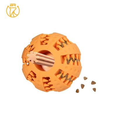 China Viable Top Selling Food Bite Pet Chew Ball Dog Rubber Indestructible Interactive Hiding Toy for sale