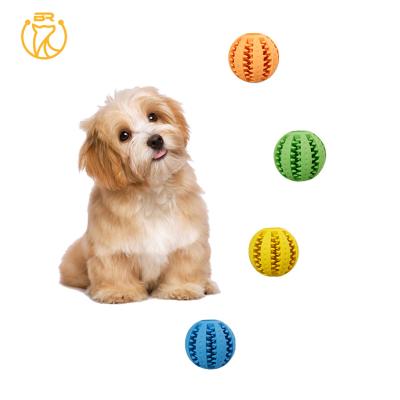 China Viable Made in China Rubber Pet Chew Toys Ball Tooth Balls Food Dog Cleaning Toy for sale