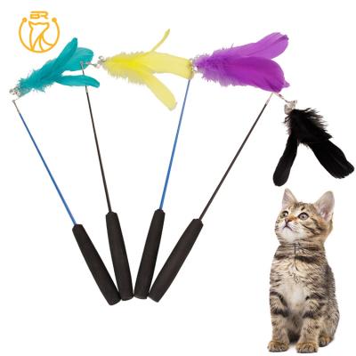 China Viable Hot Sales Eva Foaming Handle Pet Cat Toy Pole Cat Teaser Stick Toy for sale