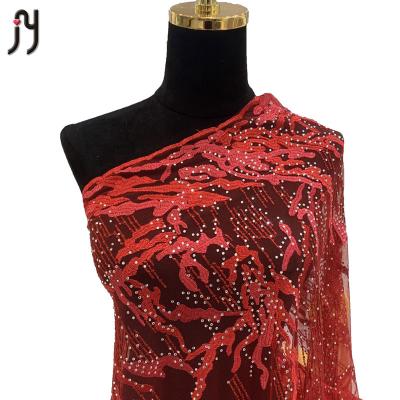 China FC88214 Textile And Viable High Quality Dresses Lace Material Embroidery Color Lace Fabric With Stones for sale