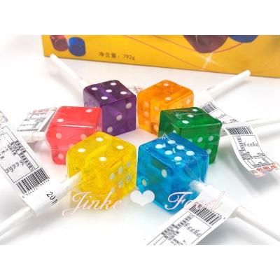 China Russia Natural Dice Pop Lollipop Candy 33g for sale