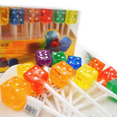 China 24pcs Korea not brand 20g 33g natural cubeshaped lollipop dice hard fruity candy factory sale Zhongshan baishangjia for sale