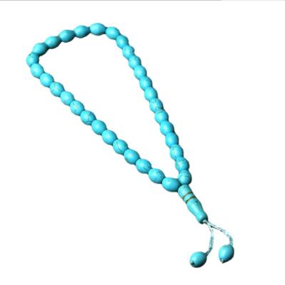 China Wholesale Muslim Prayer Beads Stone Turquoise Rosary Beads 10mm Islamic 33 Beads Bracelet for sale