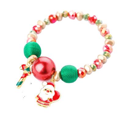 China 2021 New FASHIONABLE Hot Christmas Beaded Bracelet Christmas Gifts Santa Claus Snowman Elk Candy Bracelet Christmas Accessories for sale