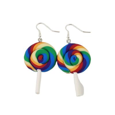 China Hiphop 2021 new kawaii lollipop earrings for girls hypoallergenic earrings for women soft clay marshmallow earrings party jewelry for sale